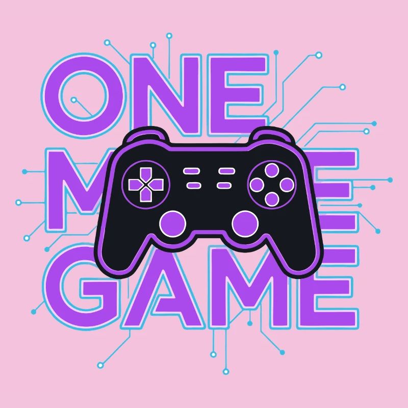 One Game Controller Neon Circuit