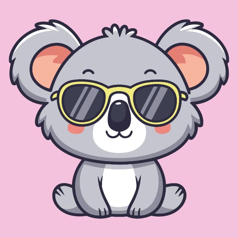 Koala-gelbe Pop-Brille