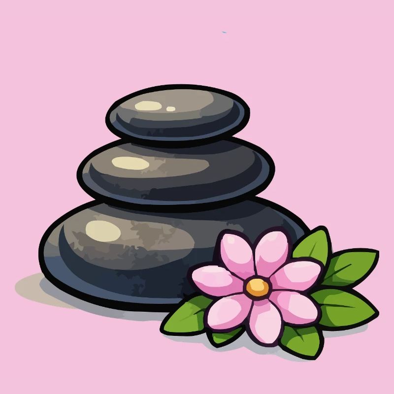 Zen Steinpyramide mit Lotus