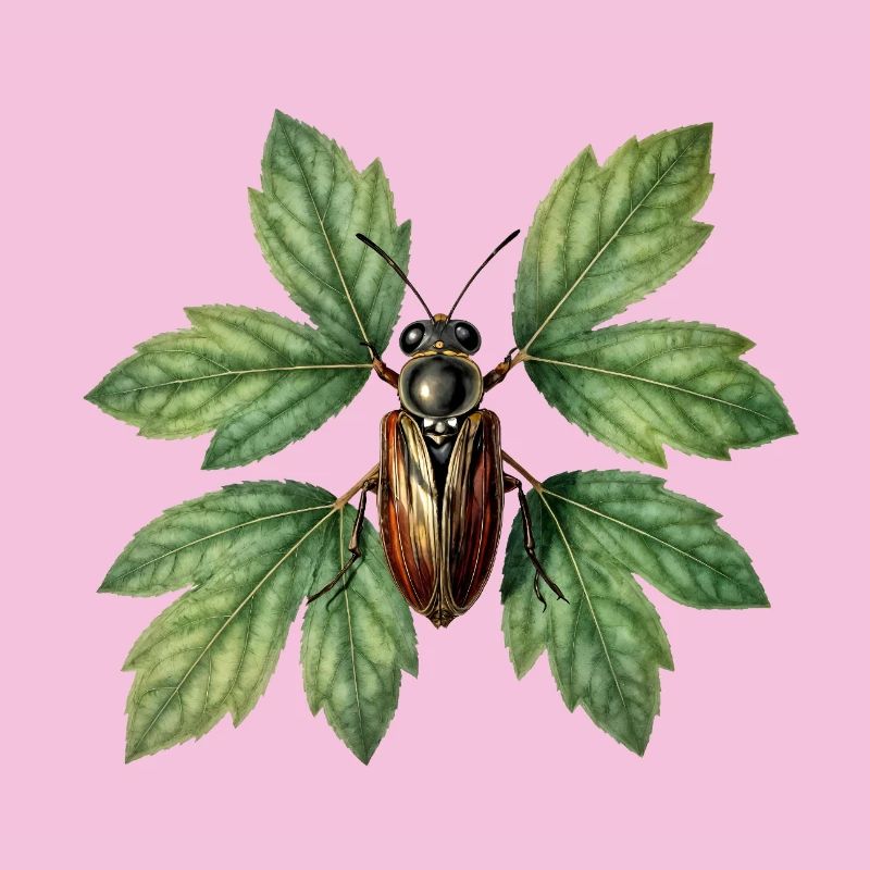 Insecte coléoptère sur feuillage verdoyant