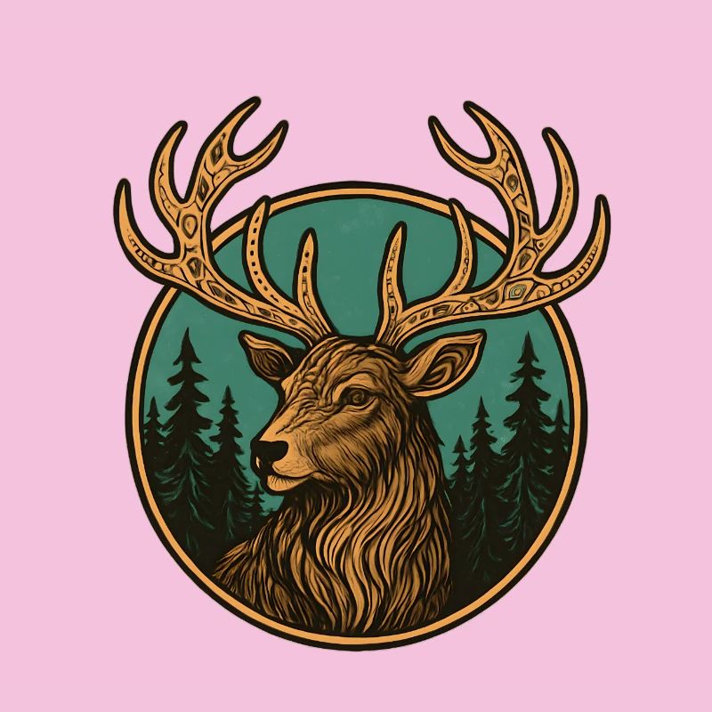 Hirsch im Wald Emblem