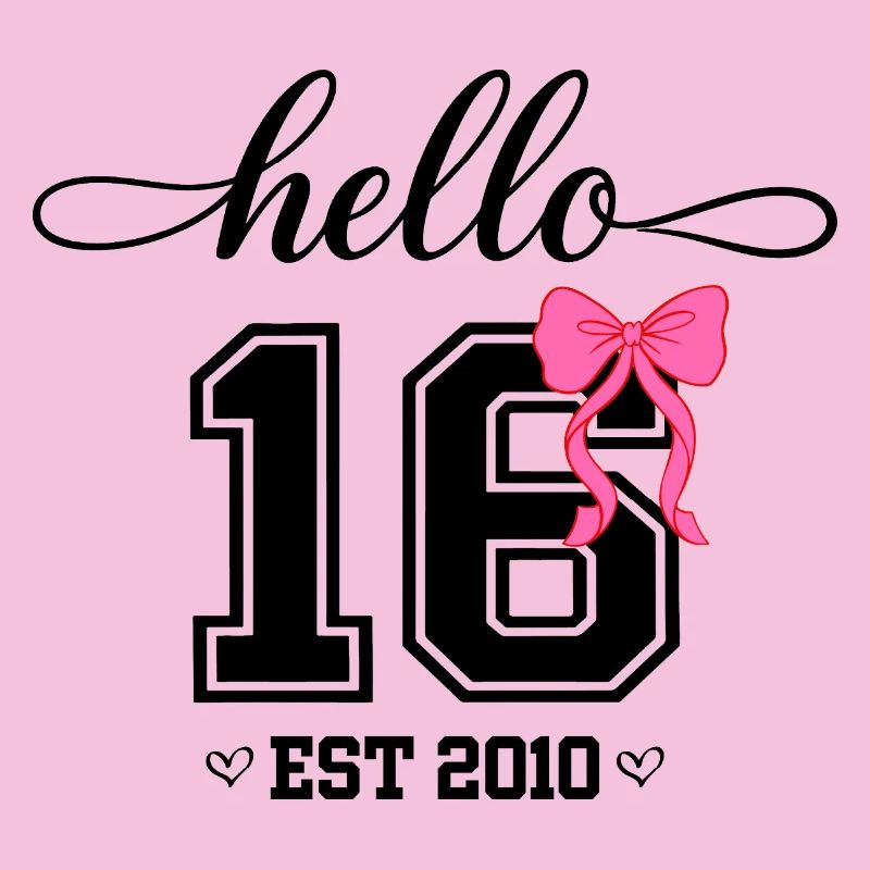 Hello 16 Est 2010 Mädchen Geburtstag Design