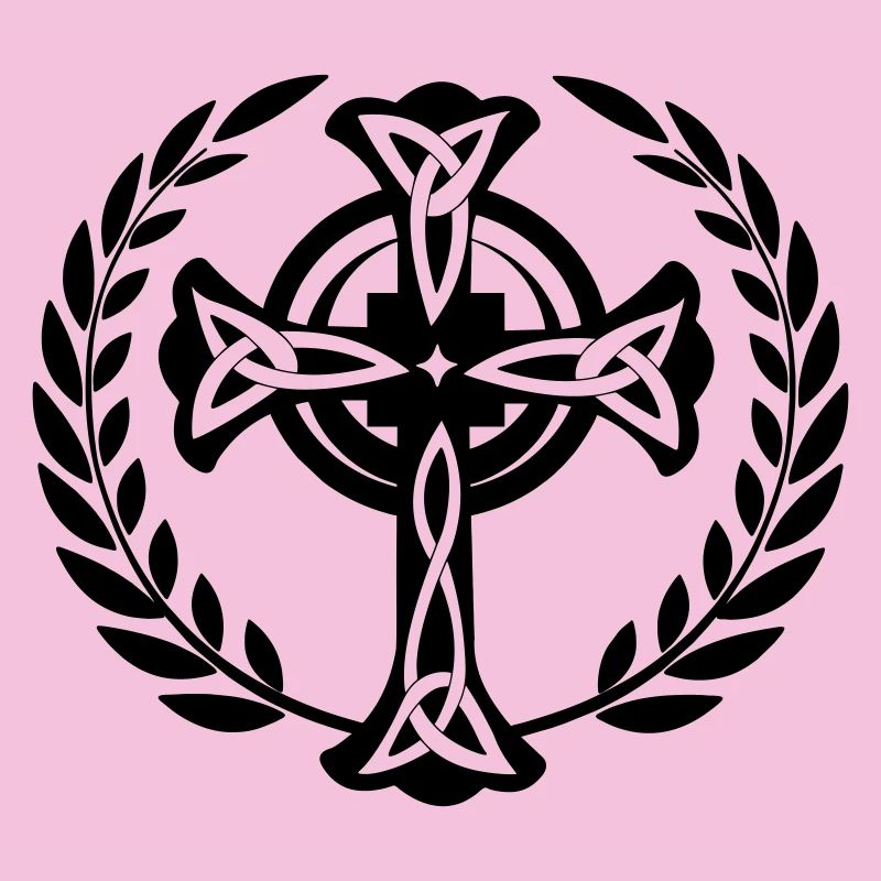 Celtic cross laurel wreath