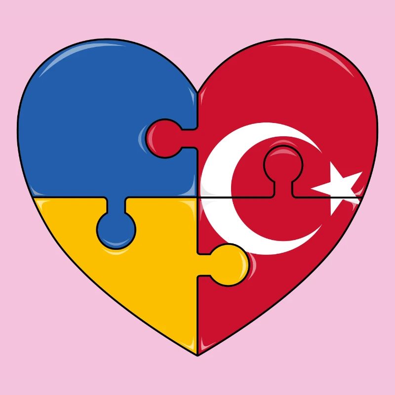 Puzzle du drapeau de l’Ukraine et de la Turquie