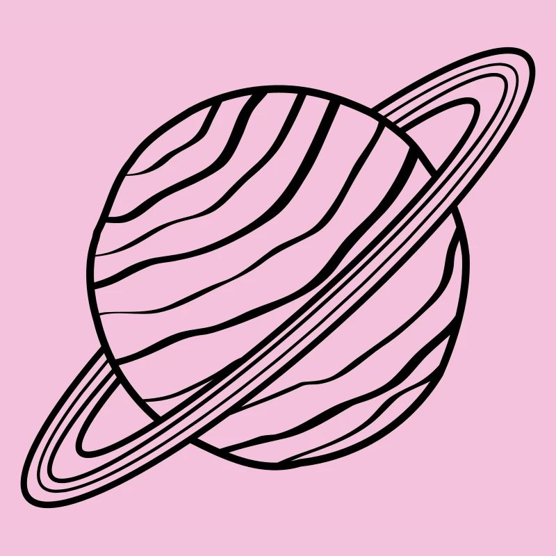 Planet with Rings Saturn Uranus Space Doodle