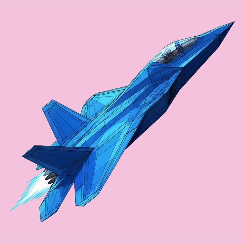 Blauer Geometrie Düsenjet