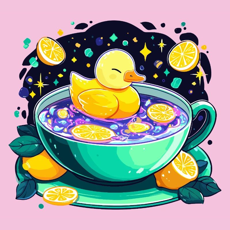 Zitrus-Ducky im Tee-Schaum