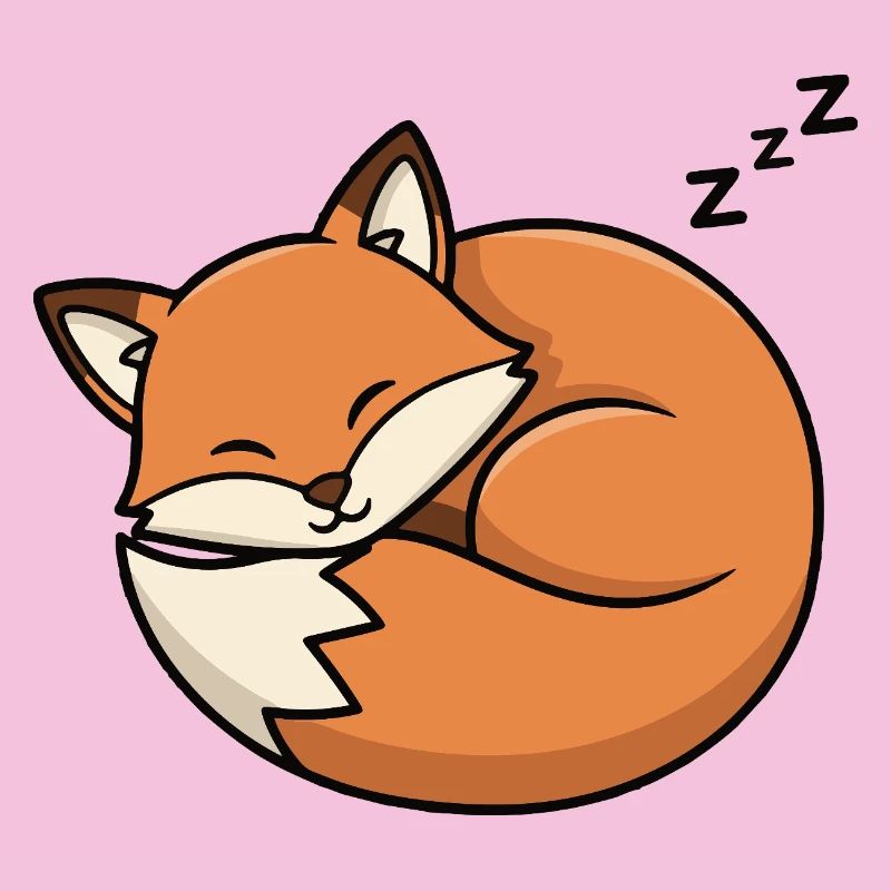 Sleeping Fox Cartoon
