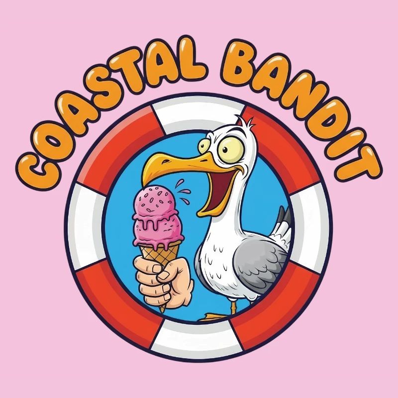 Küstenbandit Möwe Stiehlt Eis