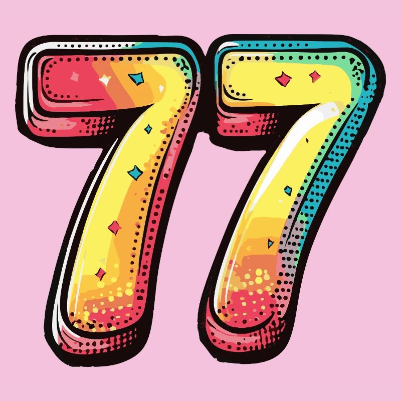 77 Nombre Multicolore