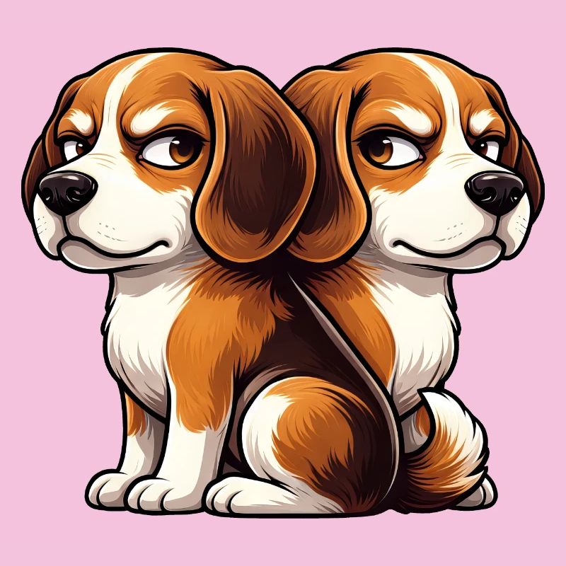 Amis de dessins animés Beagle mignons