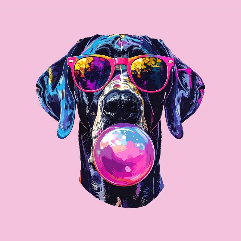 Great Dane with Chewing Gum