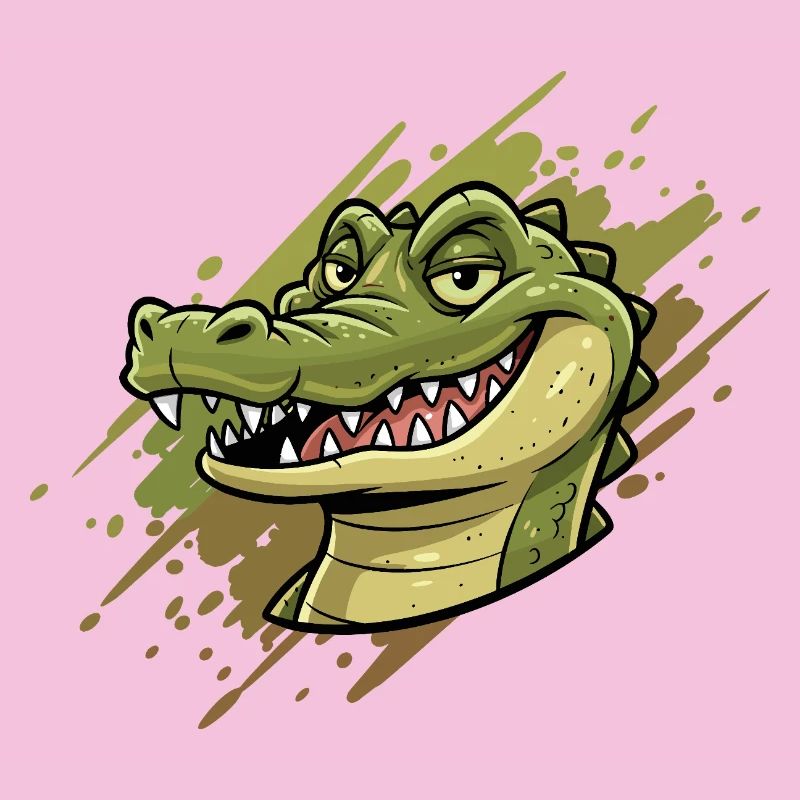 Tête de graffiti d’alligator