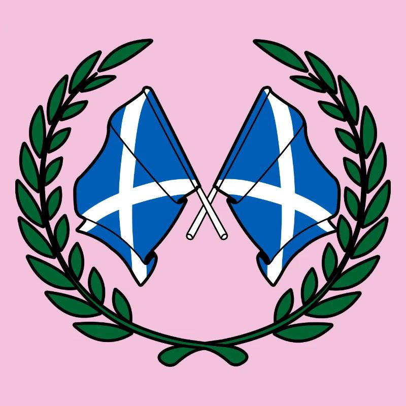 Drapeaux Ecosse en couronne de laurier