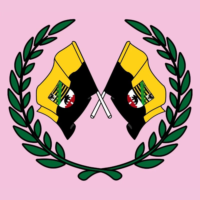 Drapeaux saxe-anhalt couronne de laurier