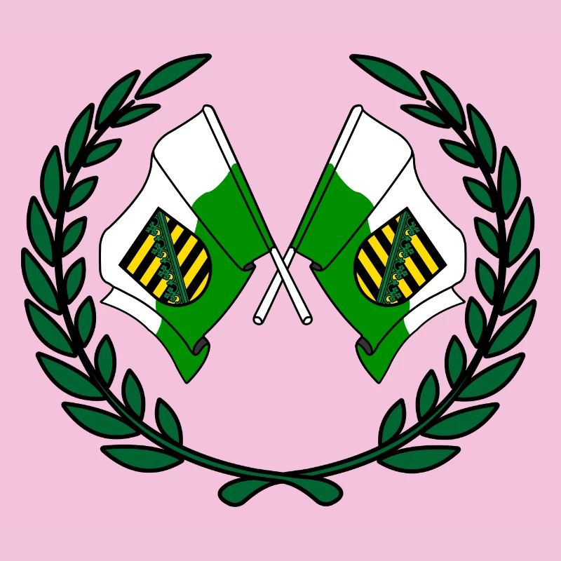 Drapeaux Couronne de laurier de Saxe