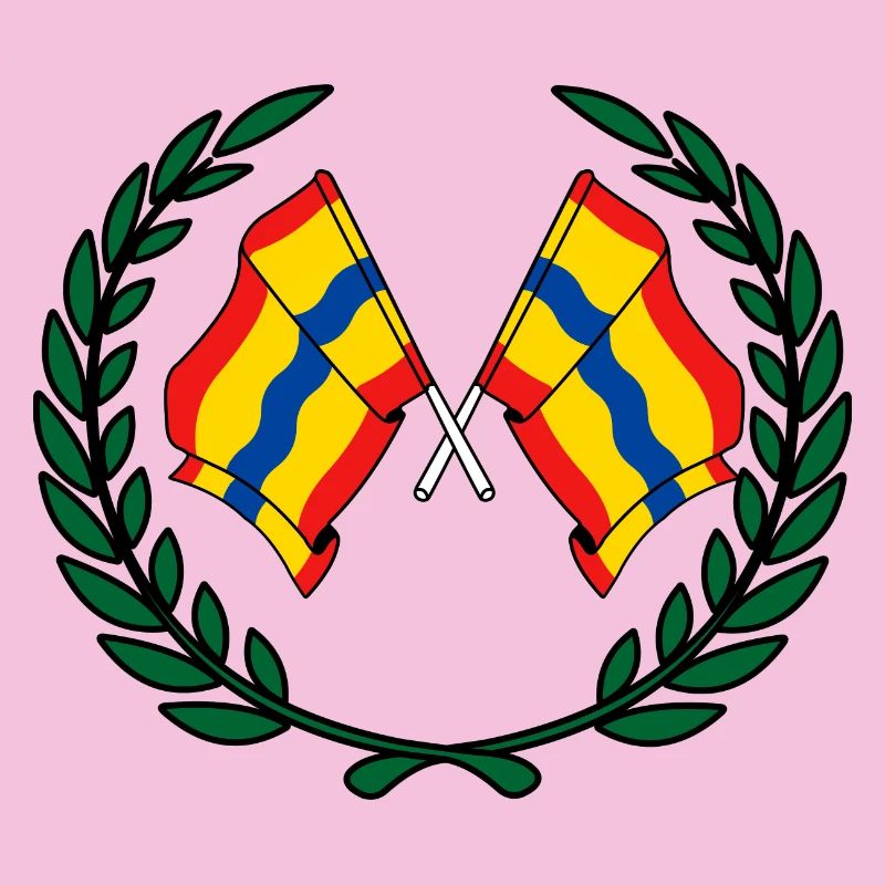 Flaggen der Provinz Overijssel mit Lorbeerkranz