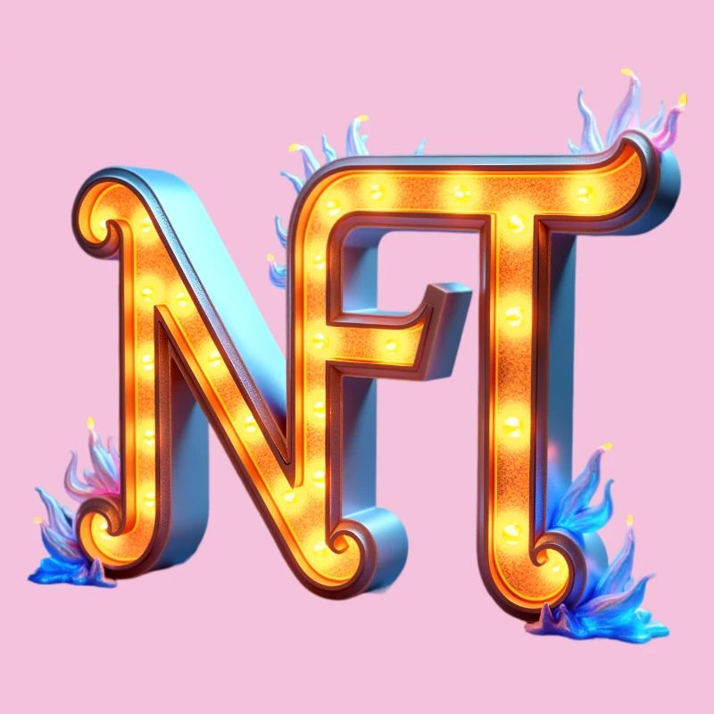 NFT in Lichtern – Leuchtendes Schilderdesign