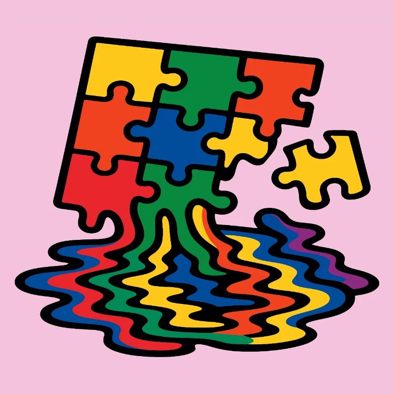 Regenbogen Puzzle Baum Splash