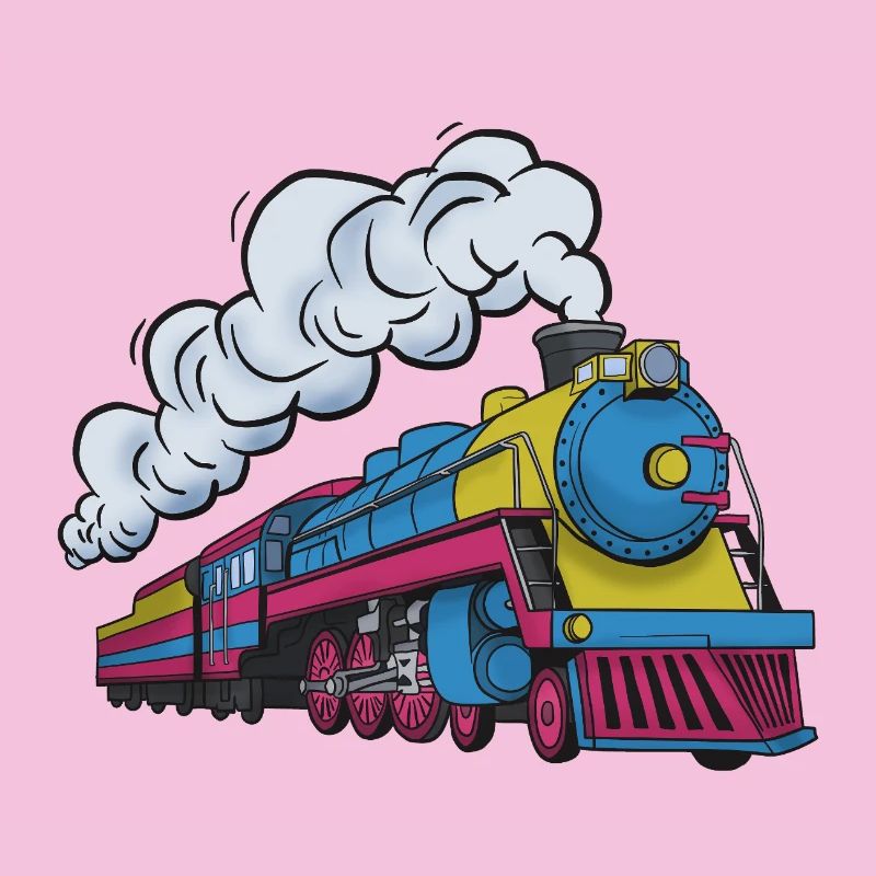 Dampflokomotive Farbexplosion