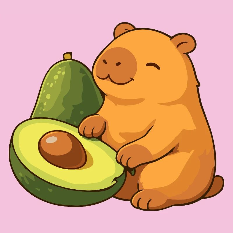 Capybara mit Avocado
