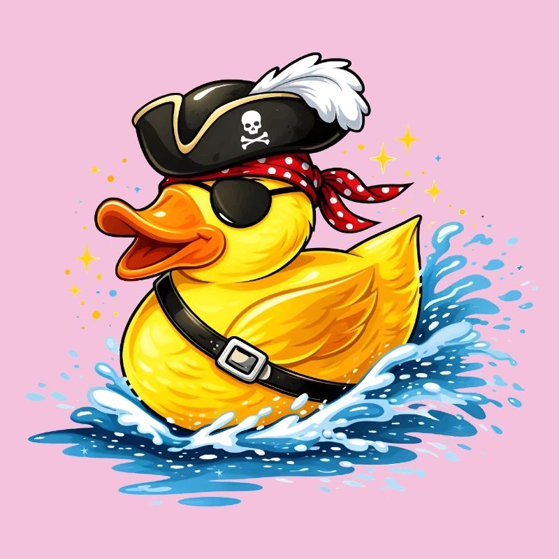 Canard en caoutchouc espiègle au look pirate avec cache-œil