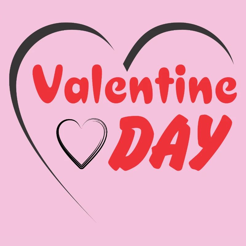 Valentine Day Heart Script Print