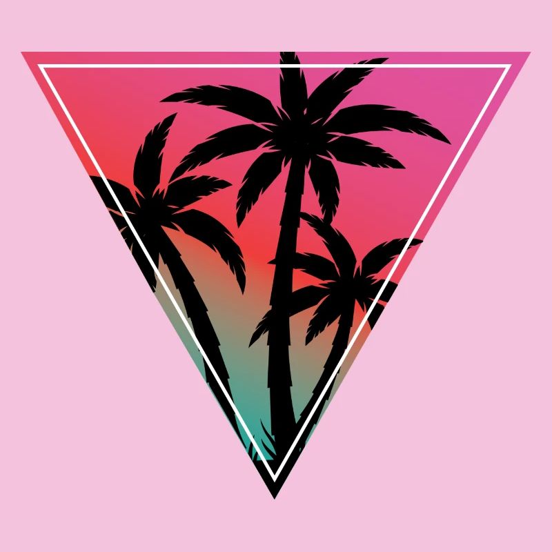 Sunset Palm Triangle Print