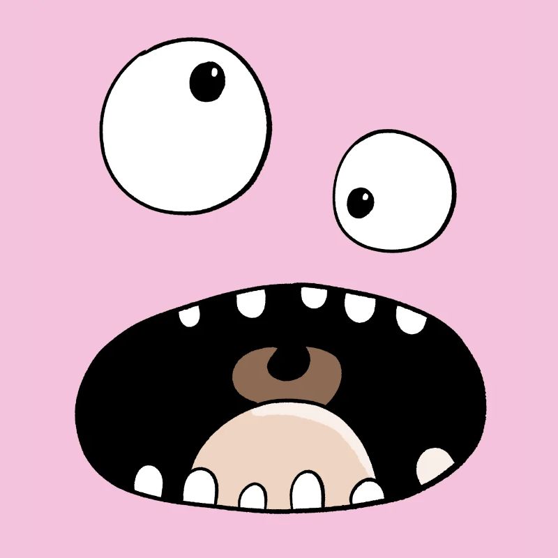 Visage de monstre drôle de bande dessinée