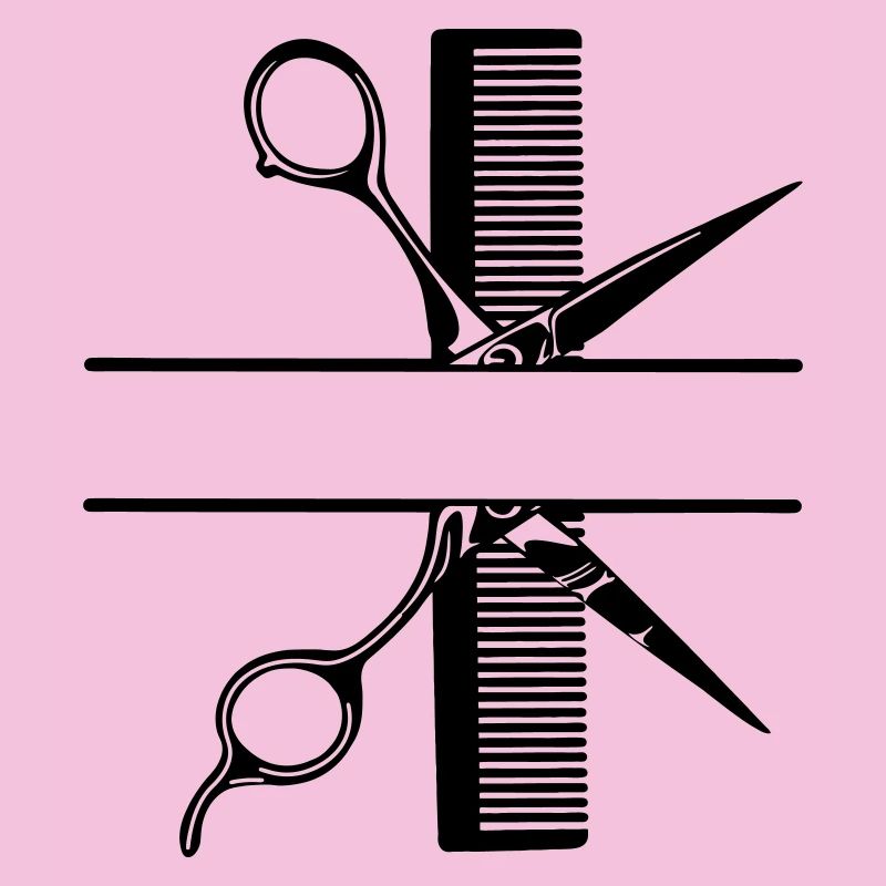 Schere mit Kammtextbanner