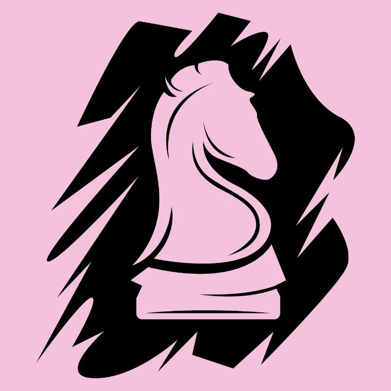 Icône d’illustration de cheval de brosse de logo d’échecs