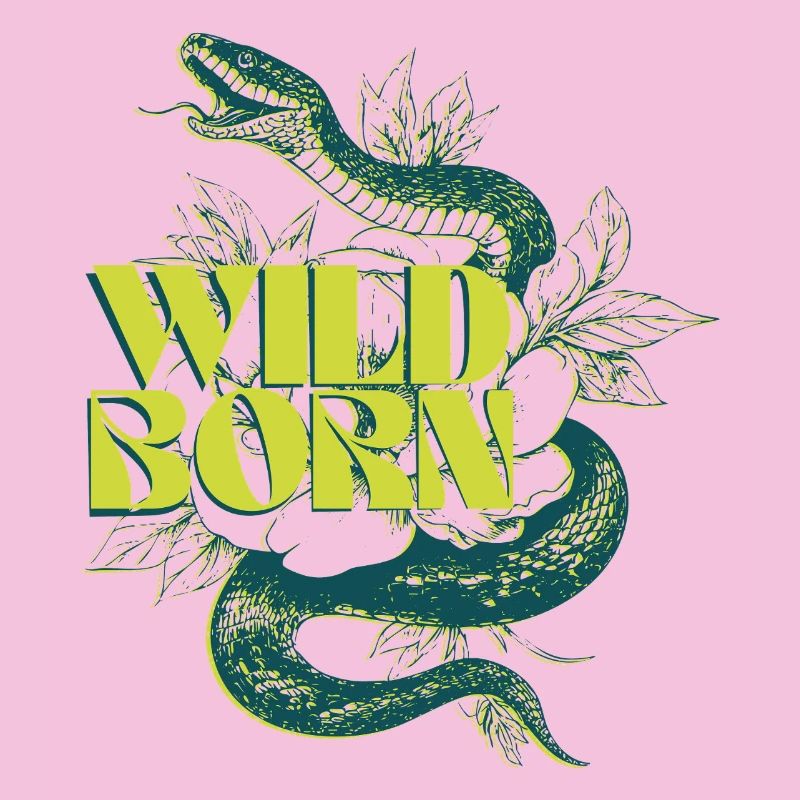 Wild Born Snake and Leaf Design