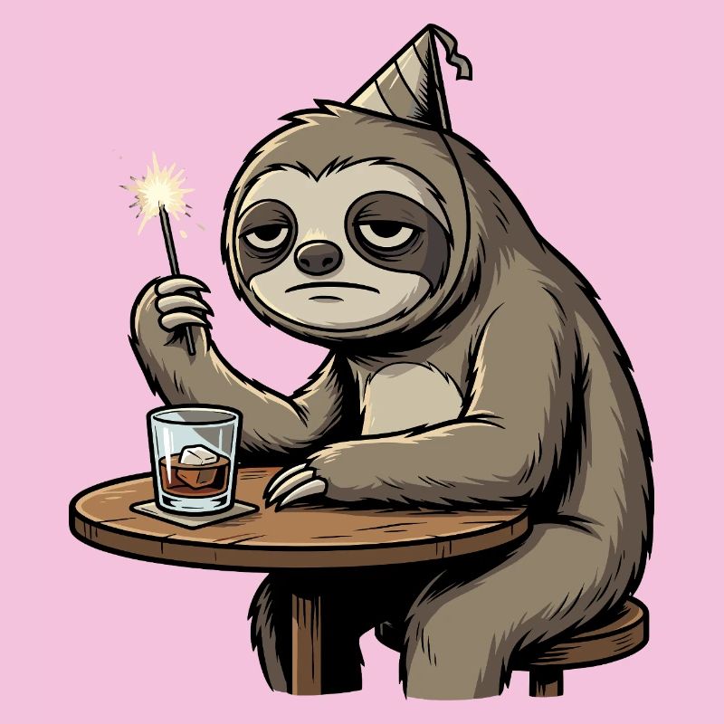 Boring New Year Sloth