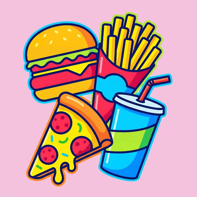 Illustration de combos de restauration rapide