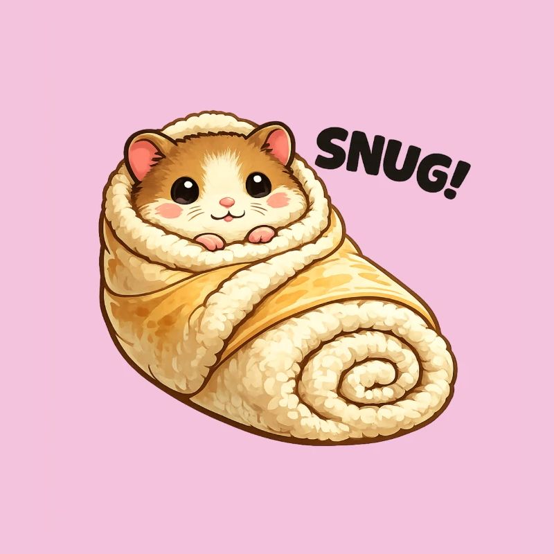 Hamster câlin dans une couverture