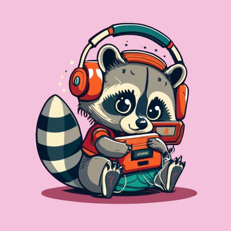 Waschbär-Kassetten-Kopfhörer