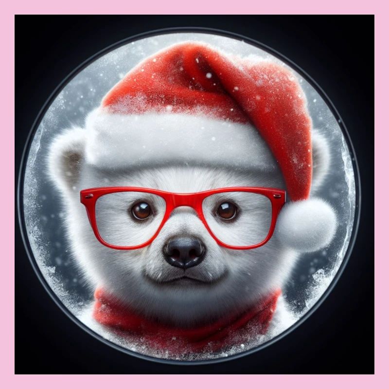 Bébé ours polaire comme Père Noël