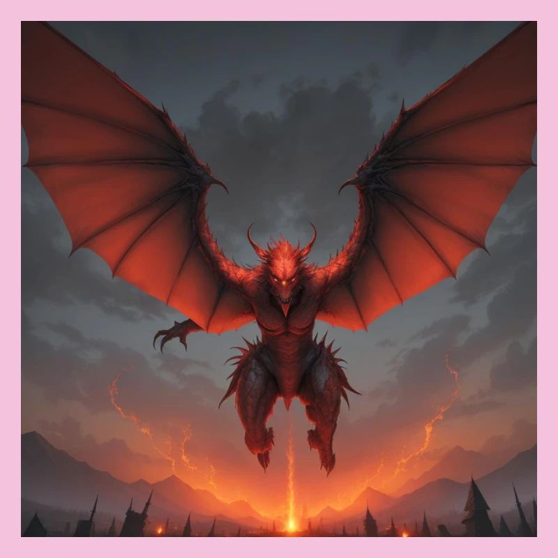 Rotdrache im Lavastrom