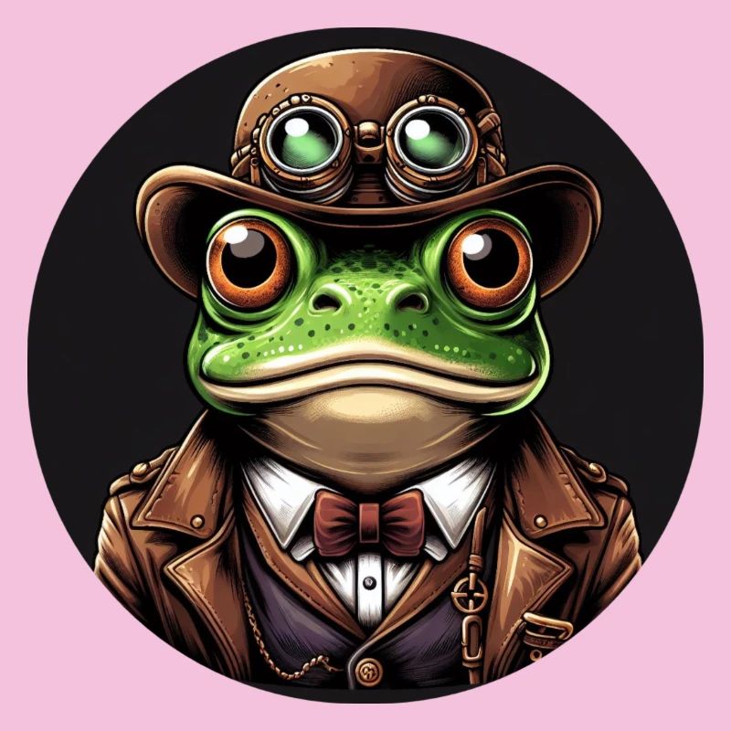 Frog in Steampunk Outfit