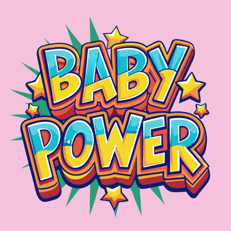 Baby Power Comic Style Design