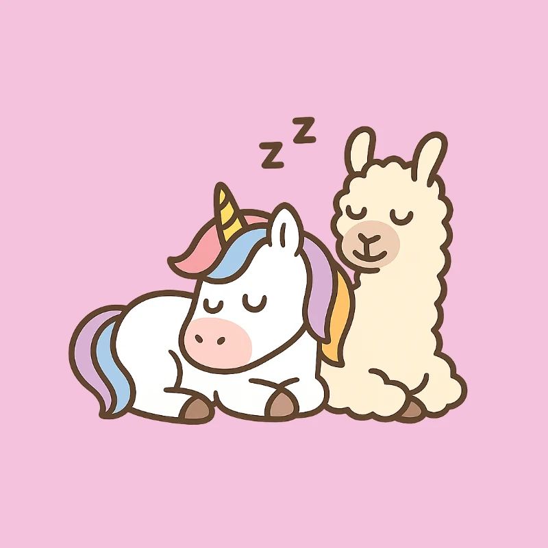 Sleeping unicorn and llama