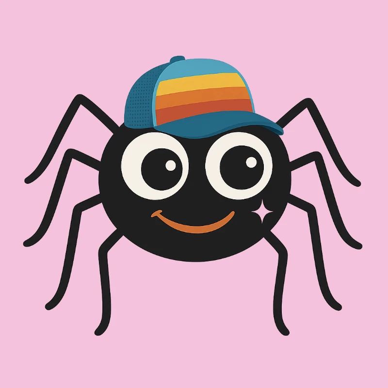 Araignée cool avec casquette rétro – mignonne et effrontée