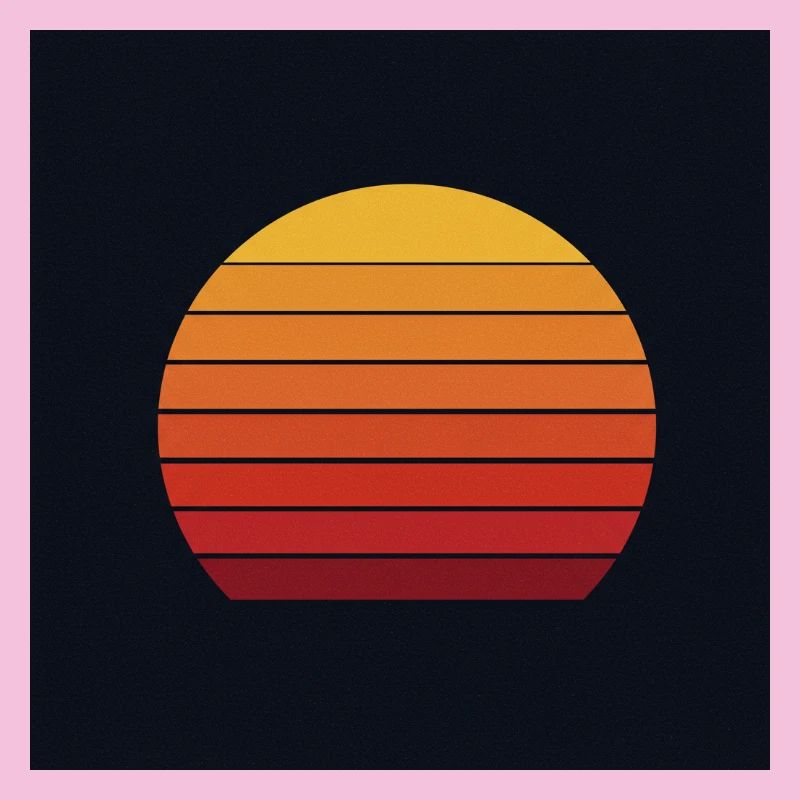 Design rétro coucher de soleil