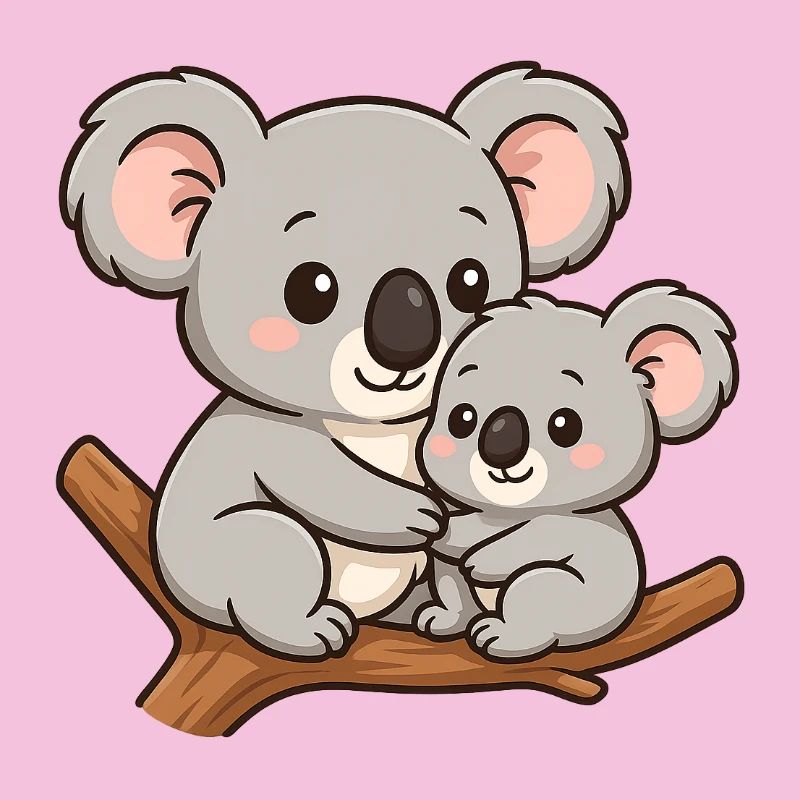 Maman Koala Bear et son bébé Câlins