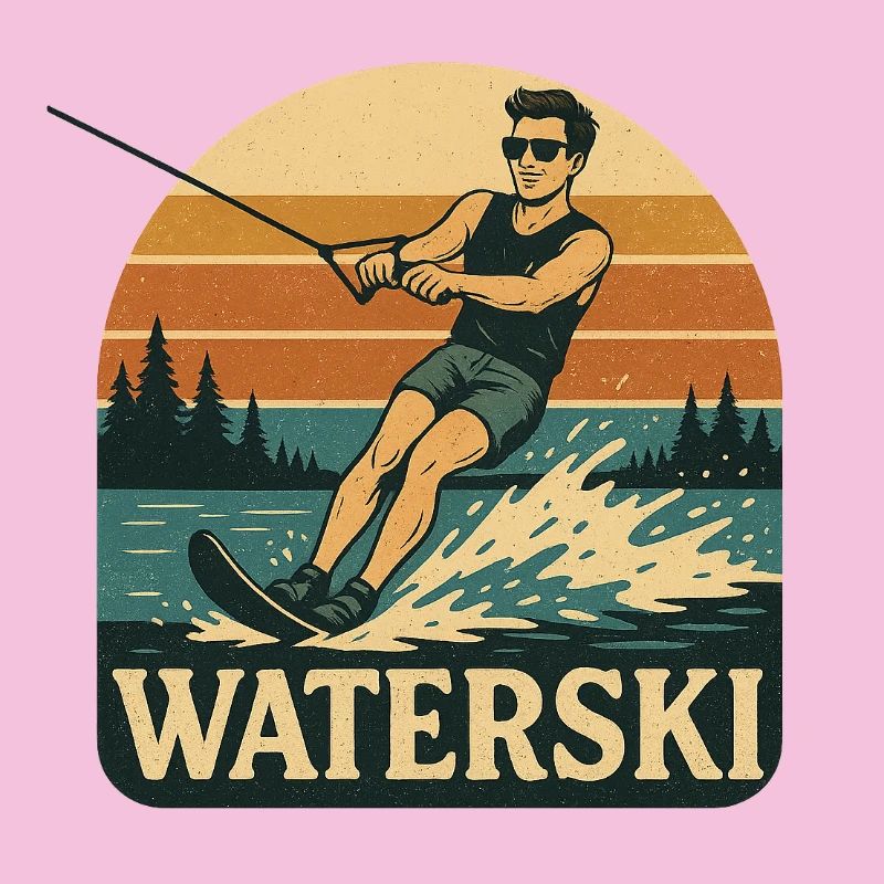 Illustration d’aventure de ski nautique