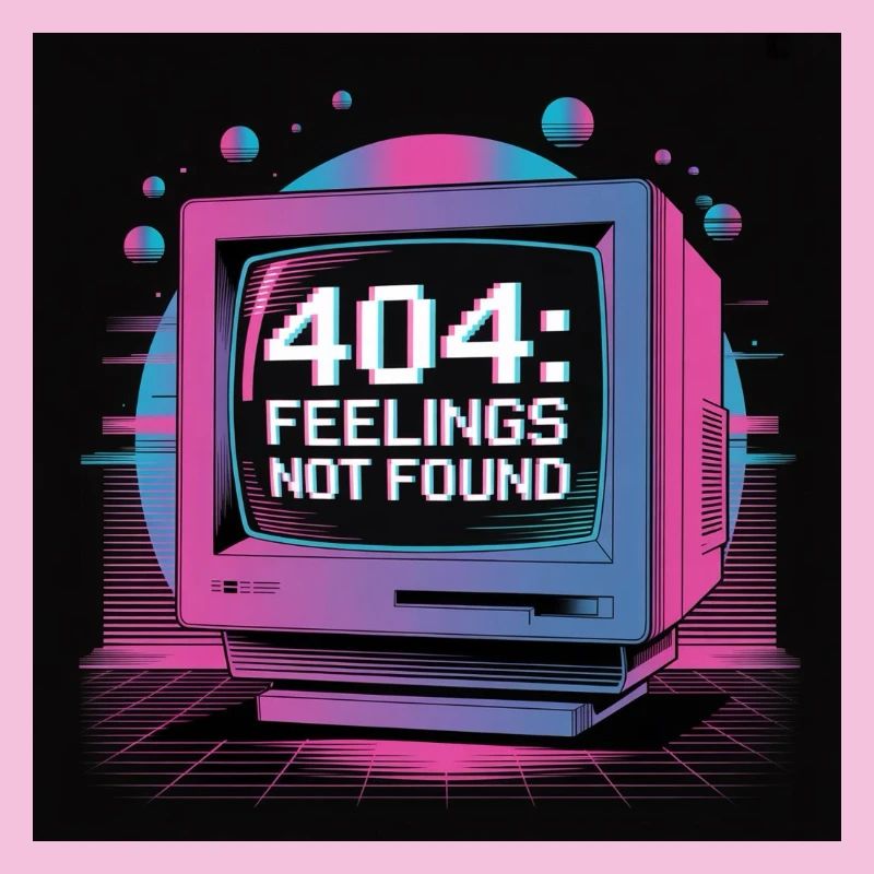 Retro Tech 404 Gefühle nicht gefunden Design