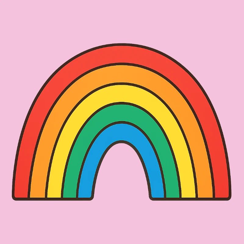 Illustration arc-en-ciel vif aux couleurs rétro