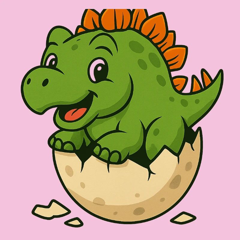 Cute dinosaur offspring on egg