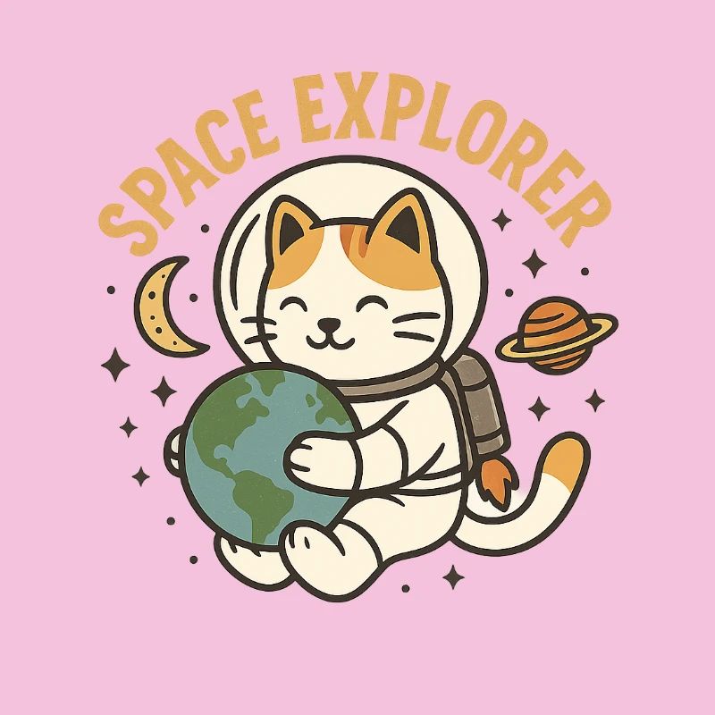 Explorateur de l’espace – Chat astronaute kawaii
