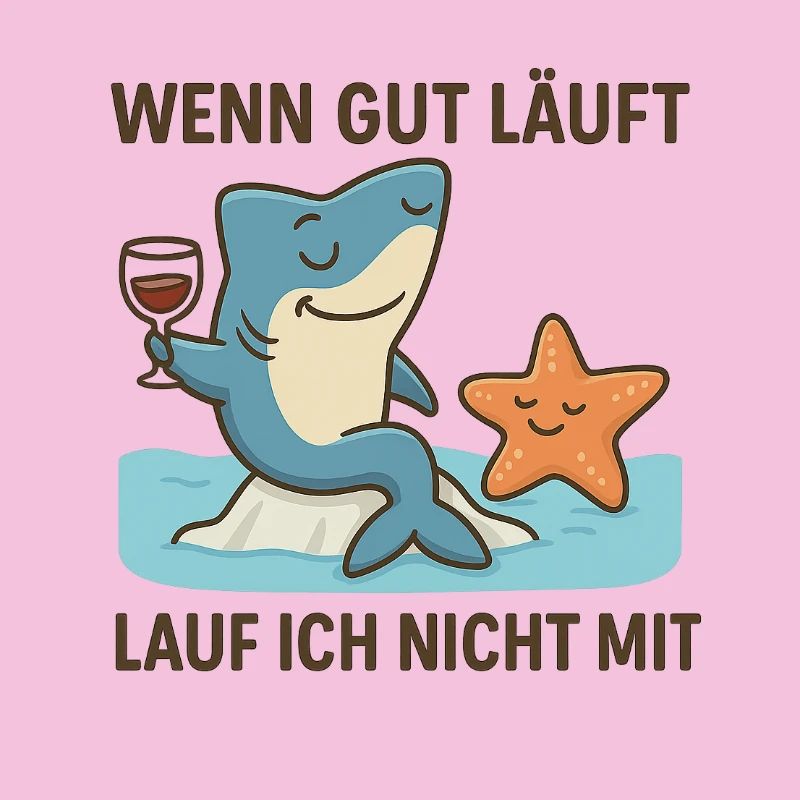 Funny shark with wine and fun